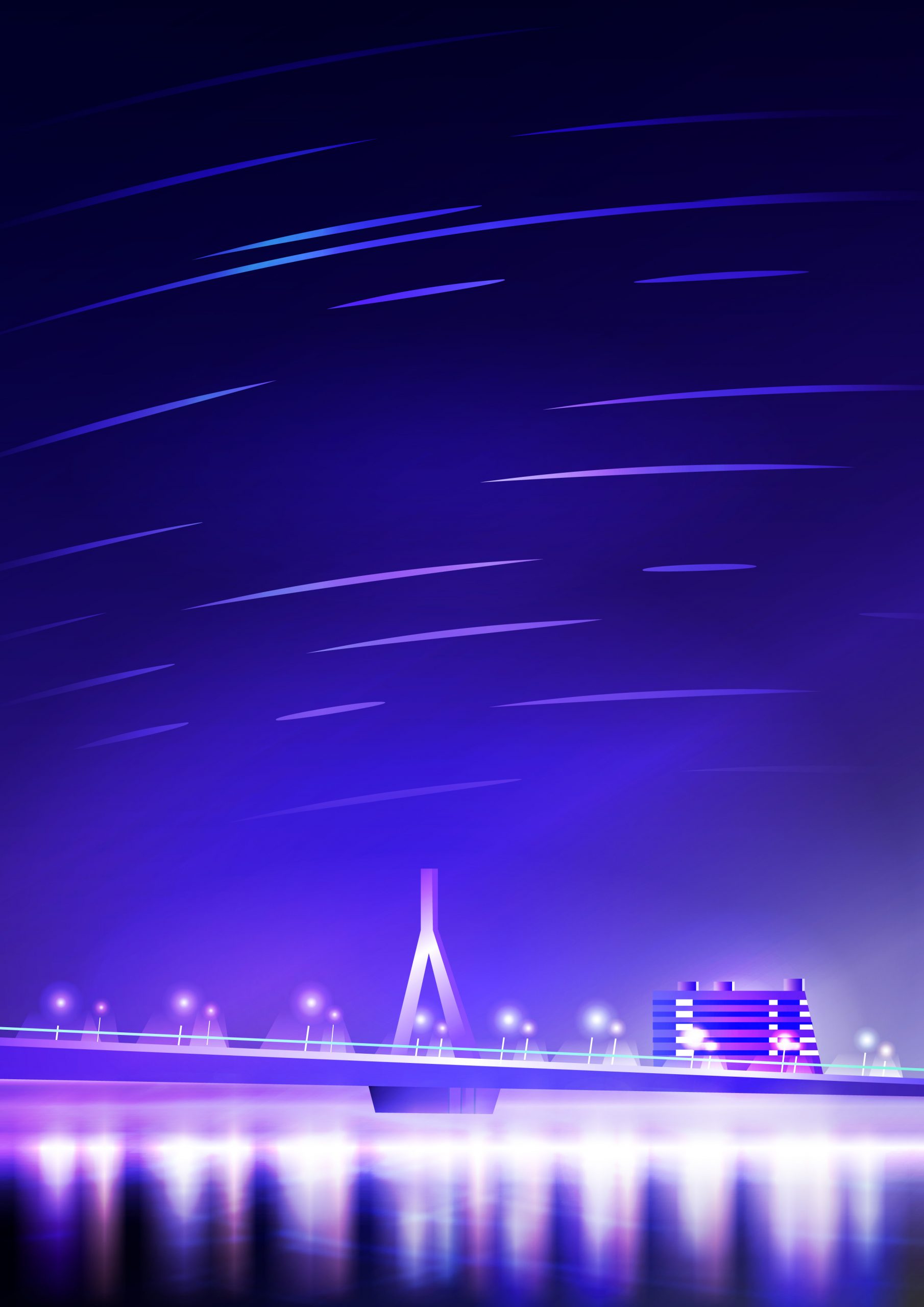 芦田川大橋の夜景